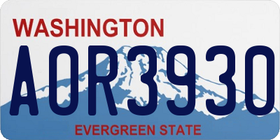 WA license plate AOR3930