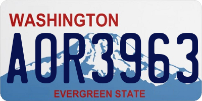 WA license plate AOR3963