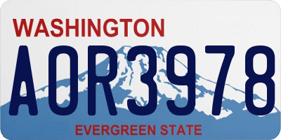 WA license plate AOR3978