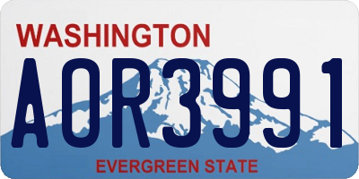 WA license plate AOR3991