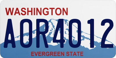 WA license plate AOR4012