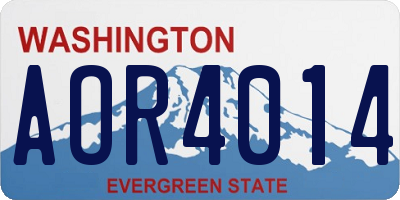 WA license plate AOR4014