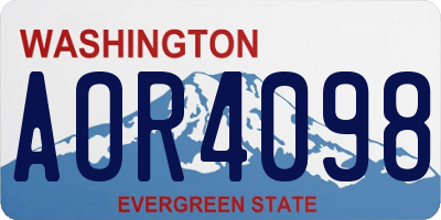 WA license plate AOR4098