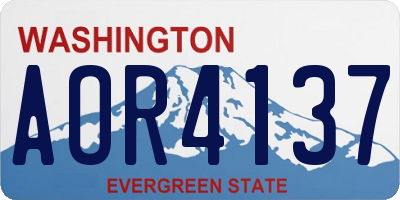 WA license plate AOR4137