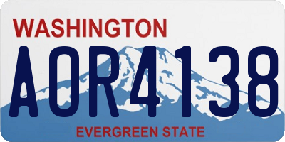 WA license plate AOR4138