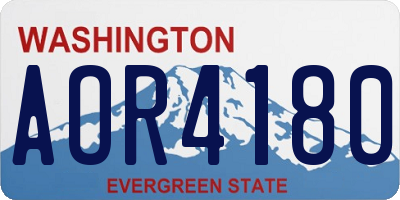 WA license plate AOR4180
