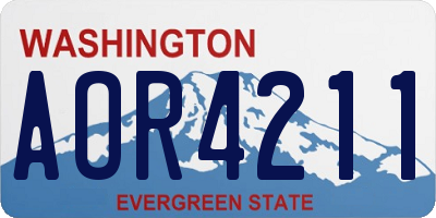 WA license plate AOR4211