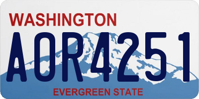 WA license plate AOR4251