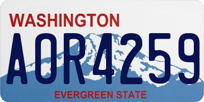 WA license plate AOR4259