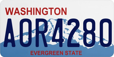 WA license plate AOR4280