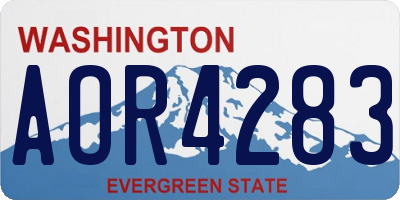WA license plate AOR4283
