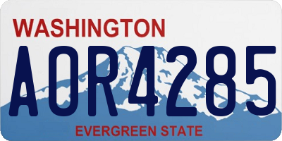 WA license plate AOR4285