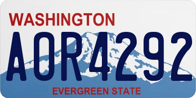 WA license plate AOR4292