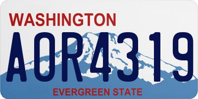 WA license plate AOR4319