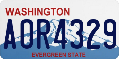 WA license plate AOR4329