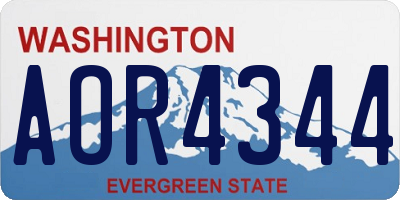 WA license plate AOR4344