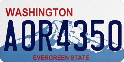 WA license plate AOR4350
