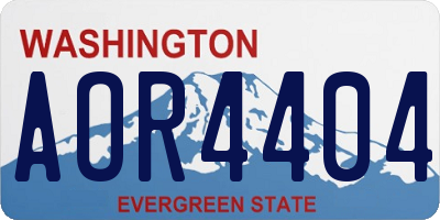 WA license plate AOR4404