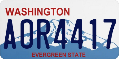 WA license plate AOR4417