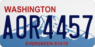 WA license plate AOR4457