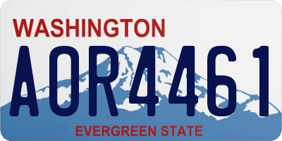 WA license plate AOR4461