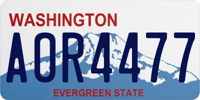 WA license plate AOR4477