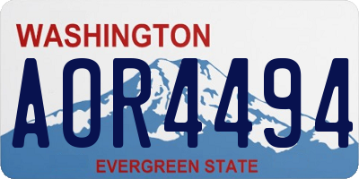 WA license plate AOR4494