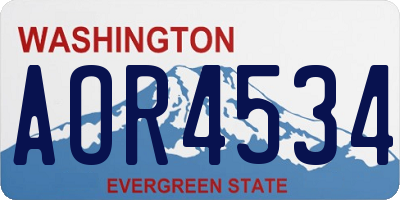 WA license plate AOR4534