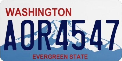 WA license plate AOR4547