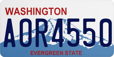 WA license plate AOR4550