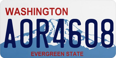 WA license plate AOR4608