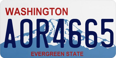 WA license plate AOR4665