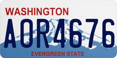 WA license plate AOR4676