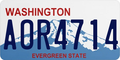 WA license plate AOR4714