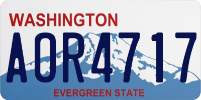 WA license plate AOR4717