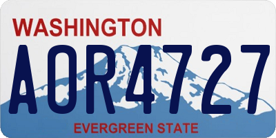 WA license plate AOR4727