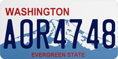 WA license plate AOR4748