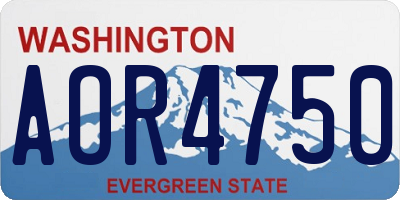 WA license plate AOR4750
