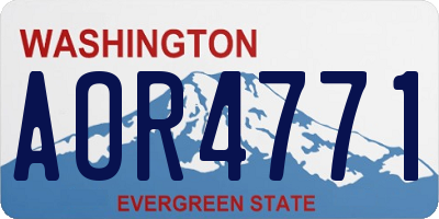 WA license plate AOR4771