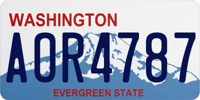 WA license plate AOR4787