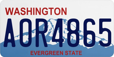 WA license plate AOR4865