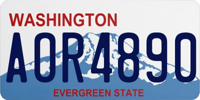 WA license plate AOR4890