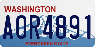 WA license plate AOR4891