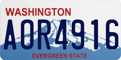 WA license plate AOR4916