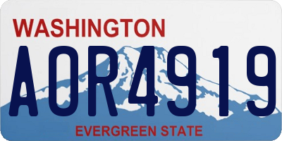 WA license plate AOR4919