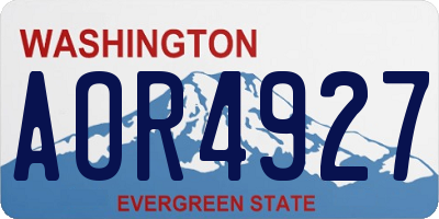 WA license plate AOR4927