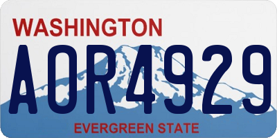 WA license plate AOR4929