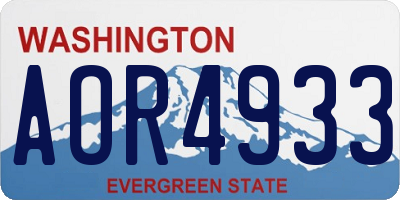 WA license plate AOR4933