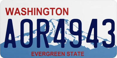 WA license plate AOR4943