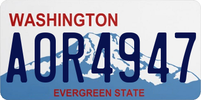 WA license plate AOR4947